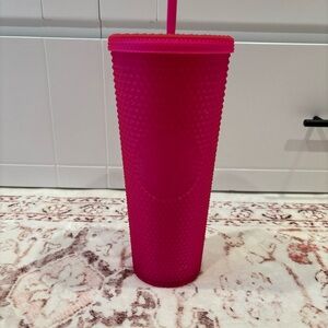 2021 Limited Edition Summer Hot Pink Starbucks Diamond Stud Tumbler